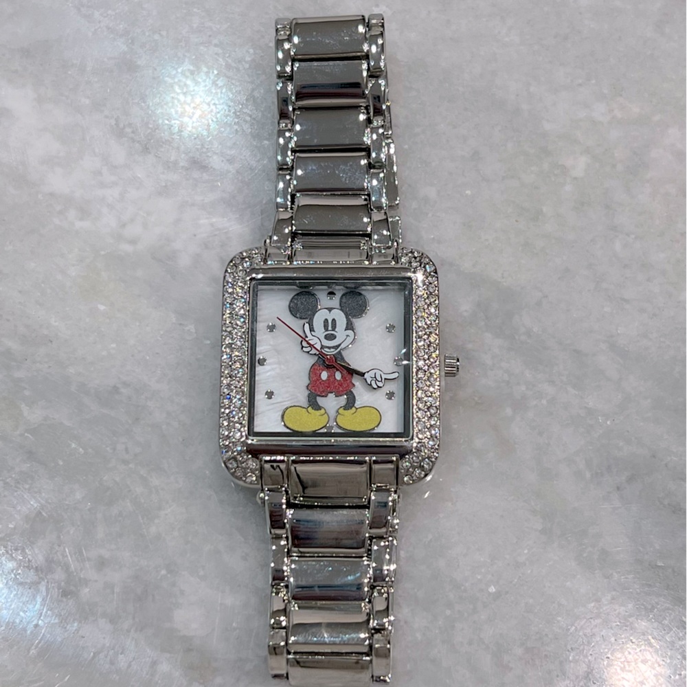 DISNEY Women’s Mickey Mouse Crystal Embellished Silvertone Watch - Picture 6 of 11